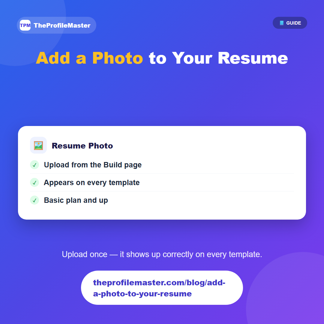 Adding a Profile Photo to Your Resume